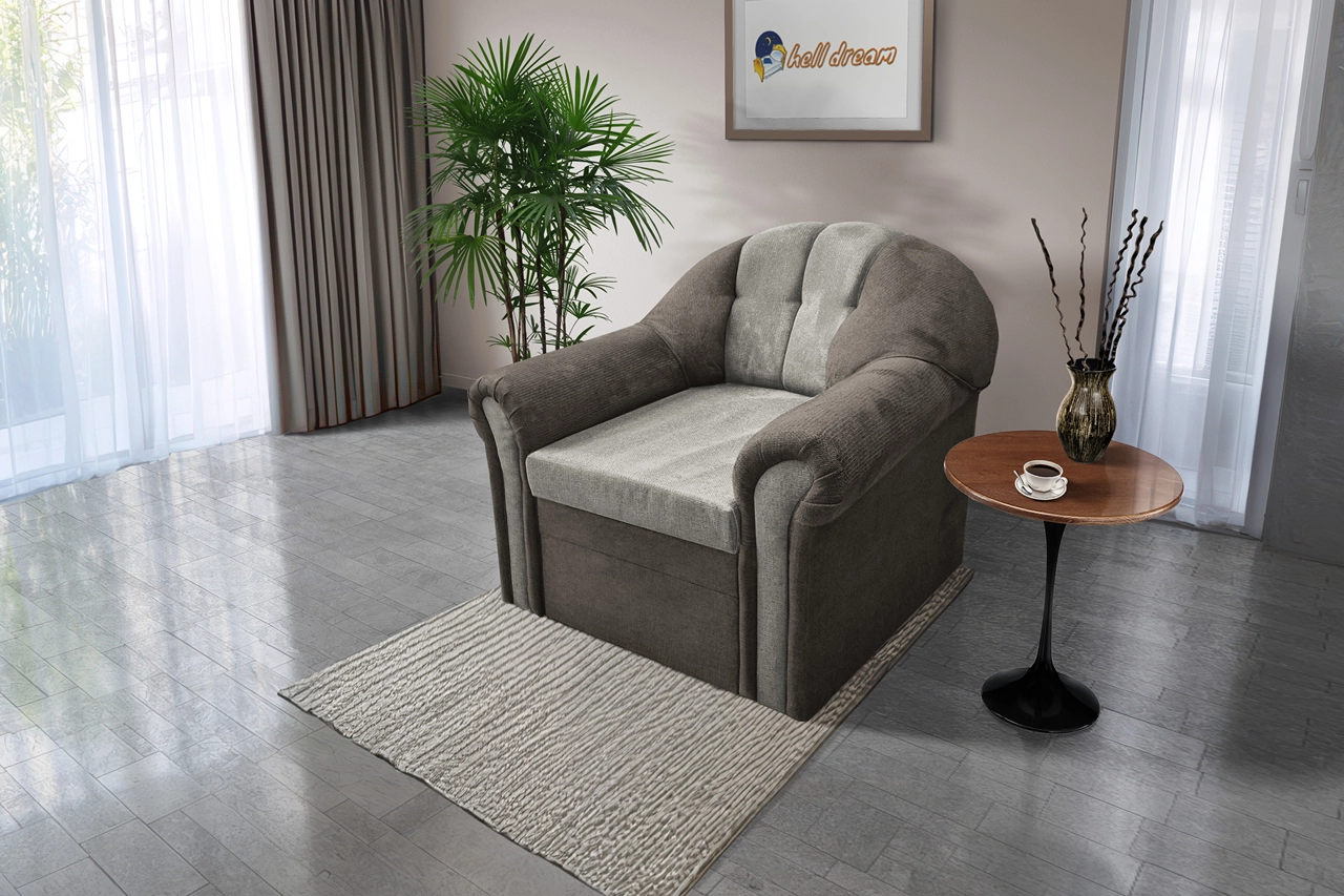 Alíz 1-es fotel vakondszürke és ónszürke