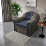 Alíz 1-es fotel vakondszürke és sötét palakék