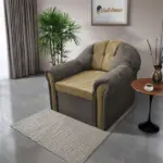 Alíz 1-es fotel vakondszürke és sötét sivatagsárga