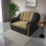 Alíz 2-es kanapé ágyazható bivalyfekete és sötét sivatagsárga