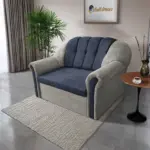 Alíz 2-es kanapé ágyazható ónszürke és sötét palakék