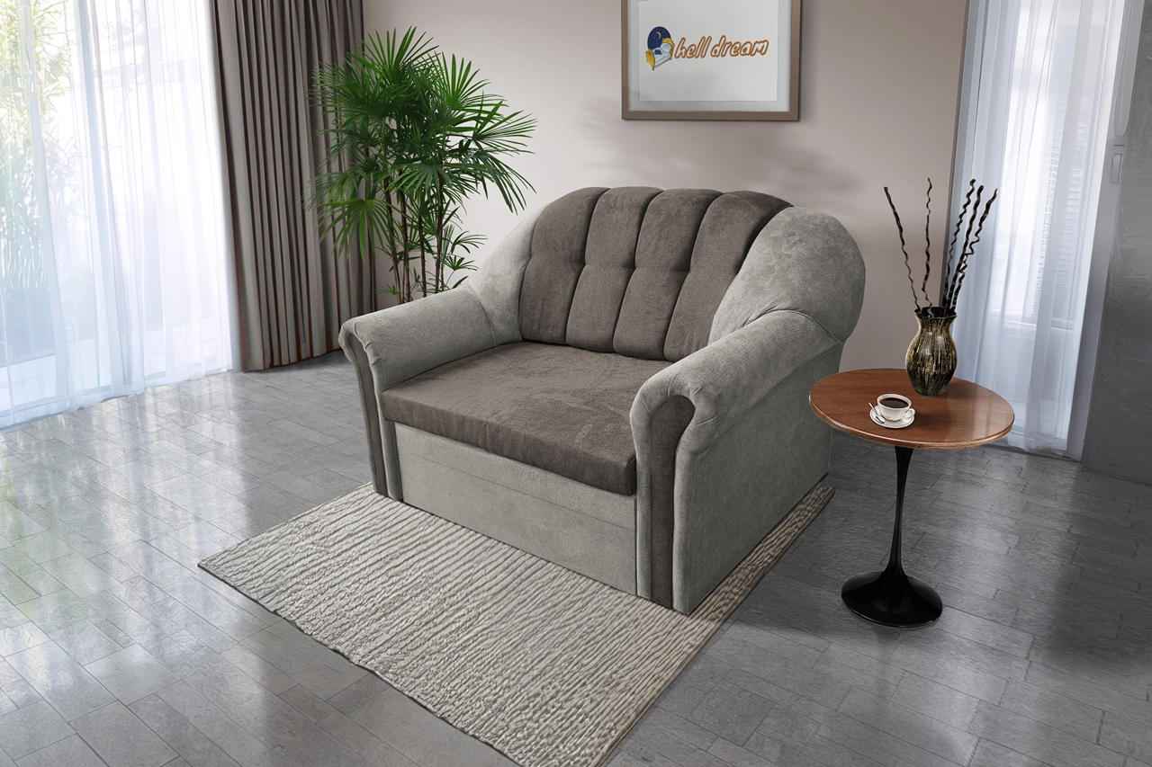 Alíz 2-es kanapé ágyazható ónszürke és vakondszürke