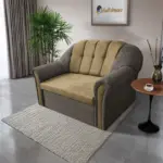 Alíz 2-es kanapé ágyazható vakondszürke és sötét sivatagsárga