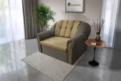 Alíz 2-es kanapé ágyazható vakondszürke és sötét sivatagsárga