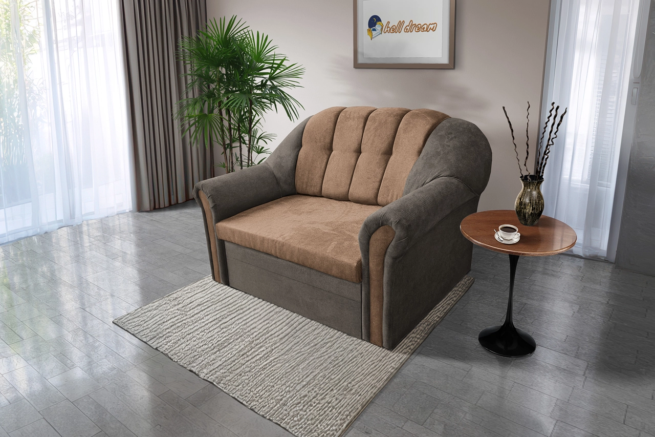 Alíz 2-es kanapé ágyazható vakondszürke és világos datolyabarna