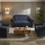 Alíz 3-1-1 ülőgarnitúra bivalyfekete és sötét palakék