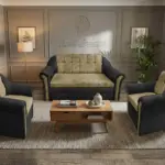 Alíz 3-1-1 ülőgarnitúra bivalyfekete és sötét sivatagsárga