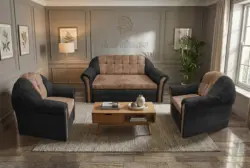 Alíz 3-1-1 ülőgarnitúra bivalyfekete és világos datolyabarna