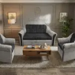 Alíz 3-1-1 ülőgarnitúra ónszürke és bivalyfekete