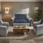 Alíz 3-1-1 ülőgarnitúra ónszürke és sötét palakék