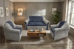 Alíz 3-1-1 ülőgarnitúra ónszürke és sötét palakék