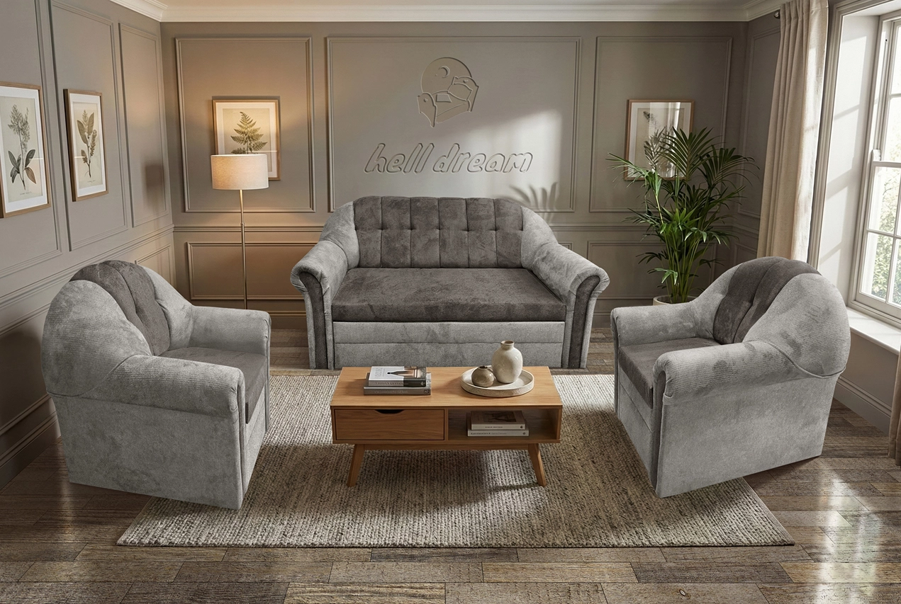 Alíz 3-1-1 ülőgarnitúra ónszürke és vakondszürke