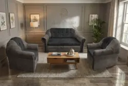 Alíz 3-1-1 ülőgarnitúra vakondszürke és bivalyfekete
