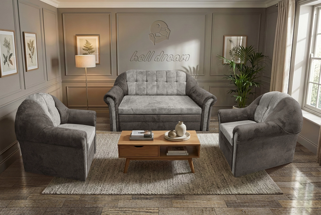 Alíz 3-1-1 ülőgarnitúra vakondszürke és ónszürke