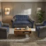 Alíz 3-1-1 ülőgarnitúra vakondszürke és sötét palakék