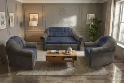 Alíz 3-1-1 ülőgarnitúra vakondszürke és sötét palakék