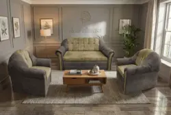 Alíz 3-1-1 ülőgarnitúra vakondszürke és sötét sivatagsárga