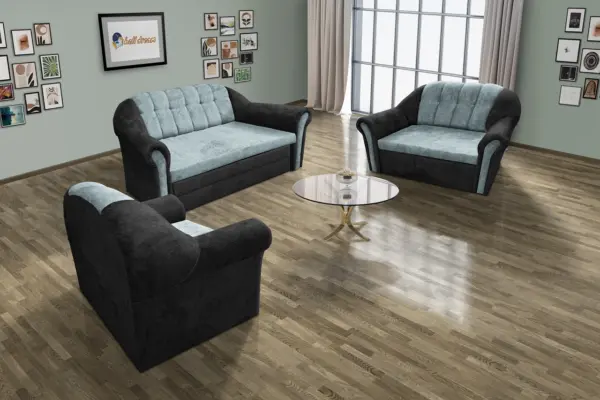 Alíz 3-2-1 ülőgarnitúra bivalyfekete és csukaszürke