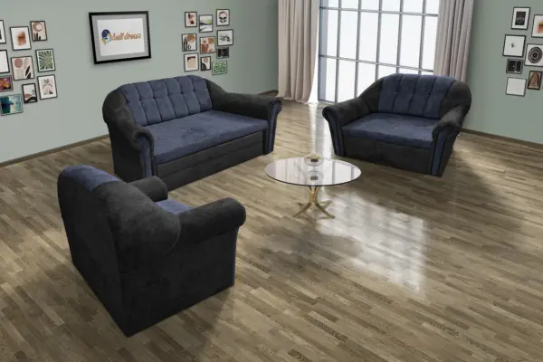 Alíz 3-2-1 ülőgarnitúra bivalyfekete és sötét palakék