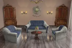 Alíz 3-2-1 ülőgarnitúra ónszürke és sötét palakék