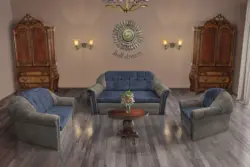 Alíz 3-2-1 ülőgarnitúra vakondszürke és sötét palakék