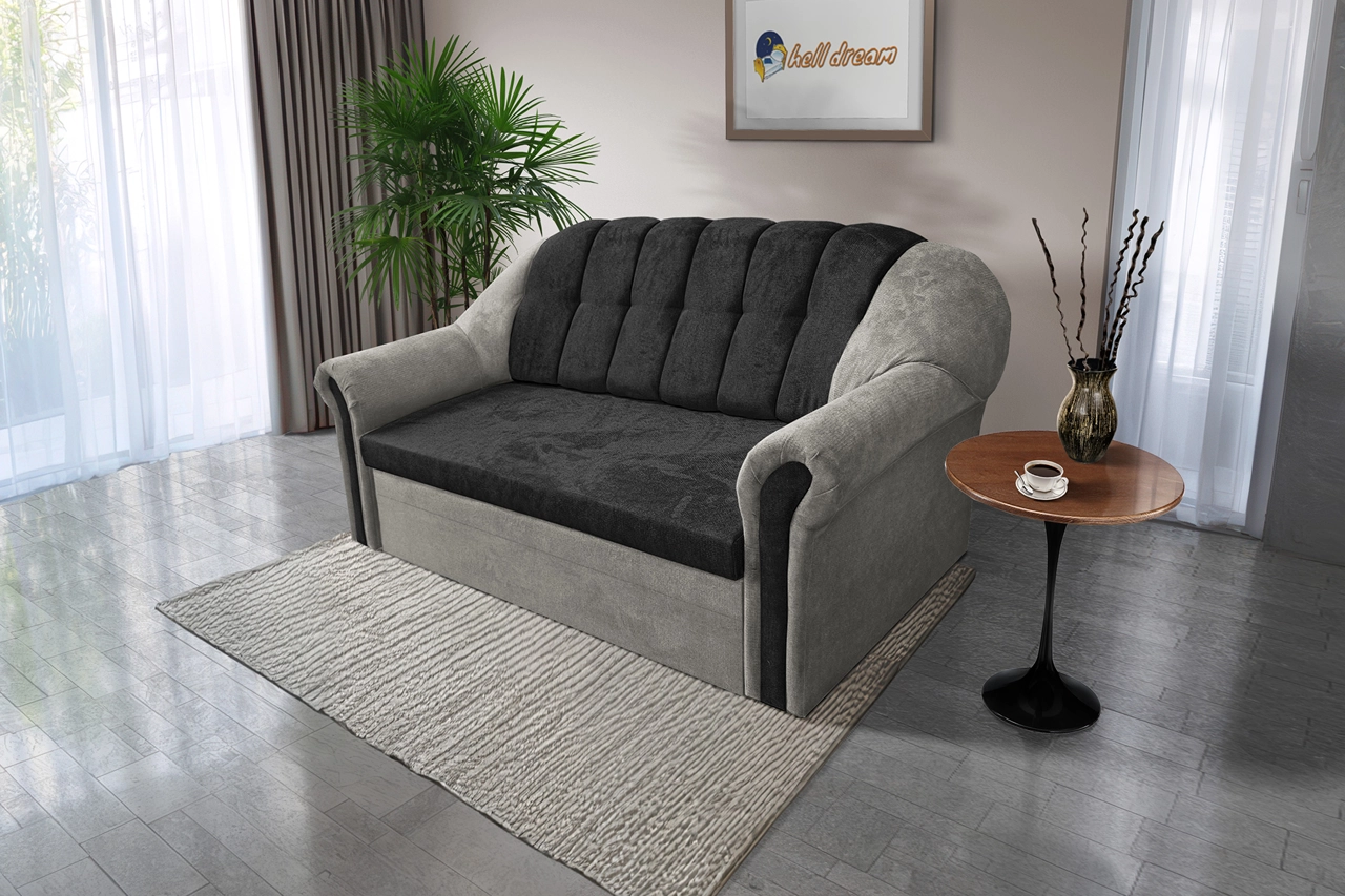 Alíz 3-as kanapé ágyazható ónszürke és bivalyfekete