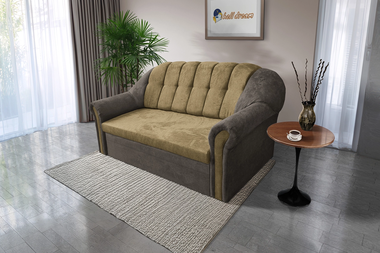 Alíz 3-as kanapé ágyazható vakondszürke és sötét sivatagsárga