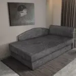 Barbi saroktámlás ágyneműtartós heverő sötét szürke