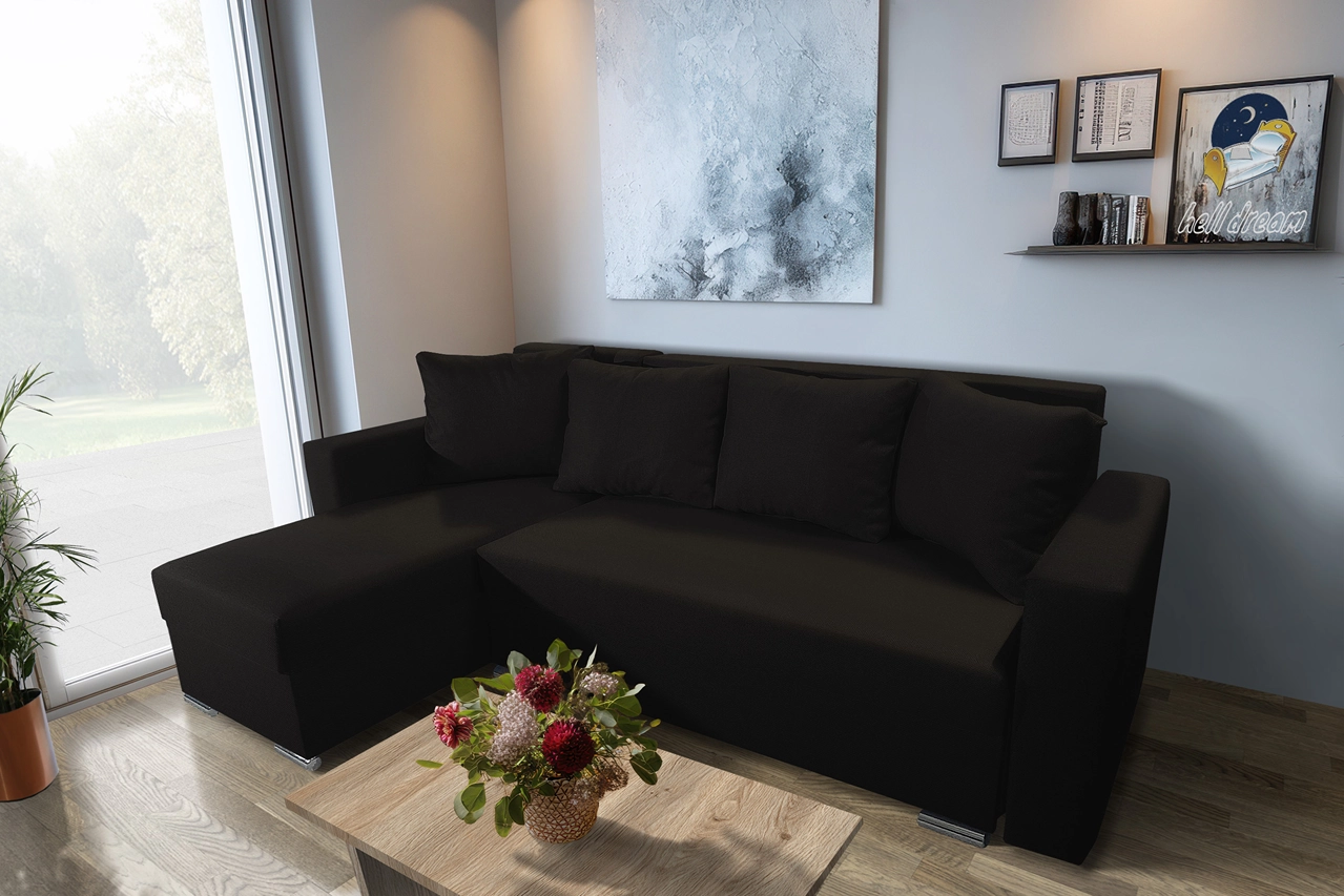 Baxi Gold ágyazható sarokülő fekete