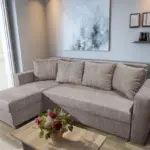 Baxi Gold ágyazható sarokülő világos barna zsákszövettel