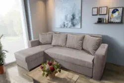 Baxi Gold ágyazható sarokülő világos barna zsákszövettel