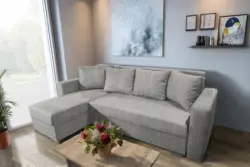 Baxi Gold ágyazható sarokülő világos szürke zsákszövet