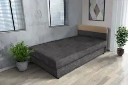 Gabi sötét szürke zsákszövetes ágyneműtartós heverő 90x200