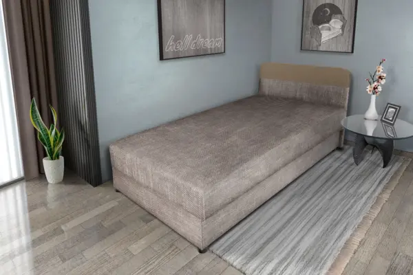 Gabi világos barna zsákszövetes ágyneműtartós heverő 90x200 cm hagyományos vonzó 2 változatban - image 2