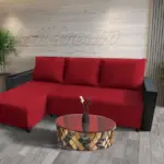 Lehel sarokkanapé remek japán karminvörös szövettel