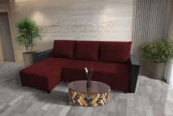 Lehel sarokkanapé remek ódon borvörös szövettel