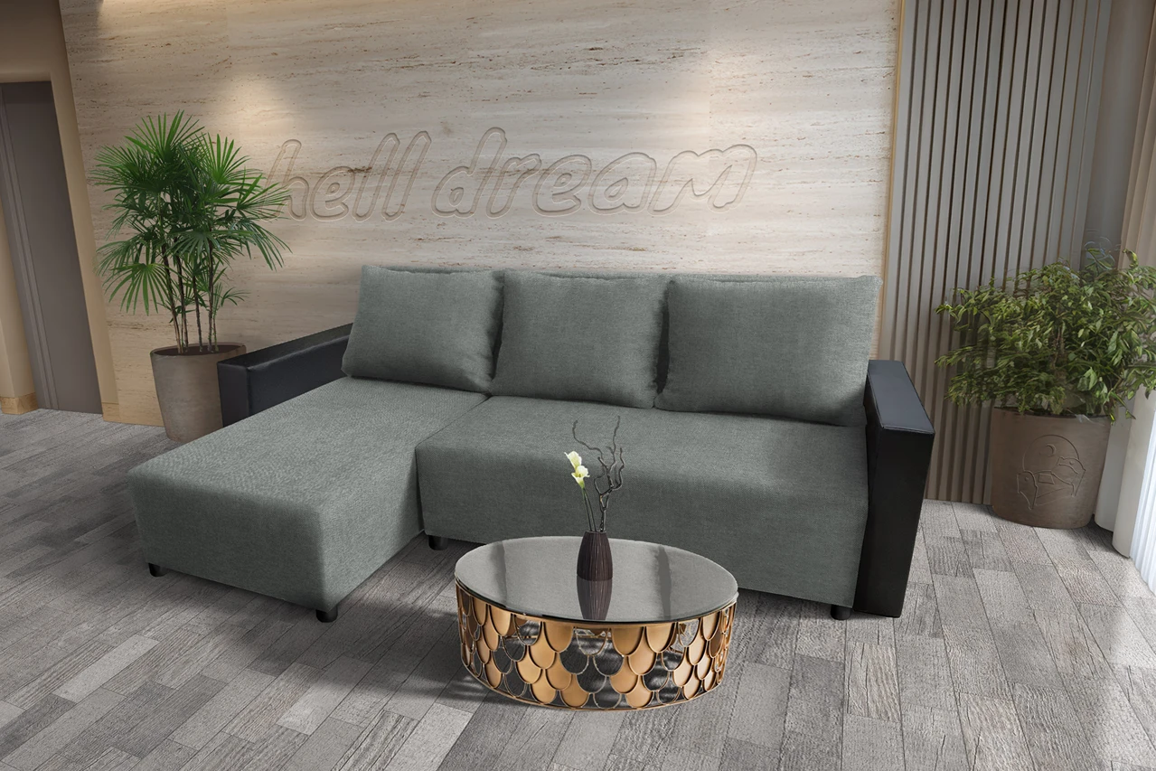 Lehel sarokkanapé remek óezüst szövettel