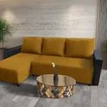 Lehel sarokkanapé remek őszarany szövettel