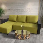 Lehel sarokkanapé remek őszi levélzöld szövettel