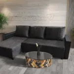 Lehel sarokkanapé remek sötét szürke zsákszövet szövettel