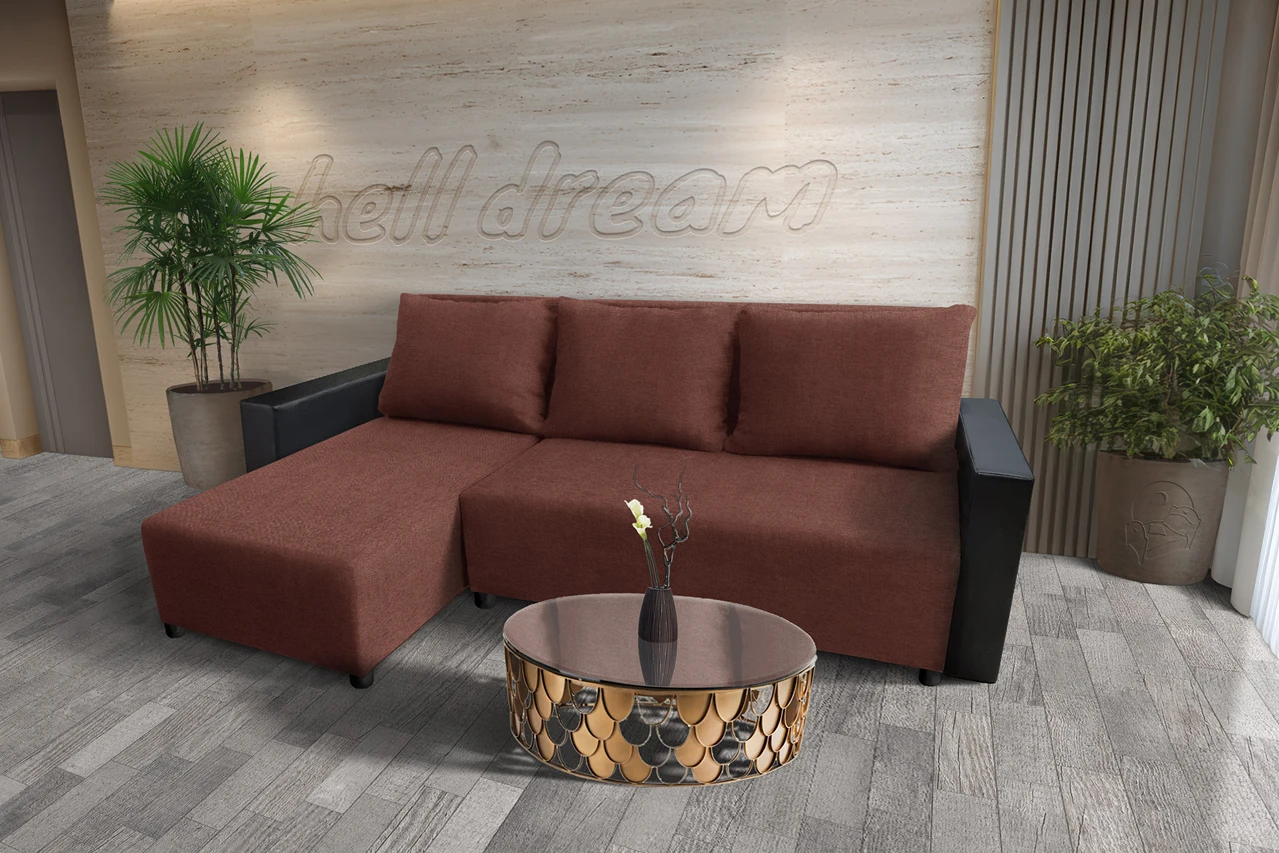 Lehel sarokkanapé remek toszkán vörös szövettel