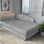 Maja ágyneműtartós saroktámlás heverő világos szürke zsákszövet