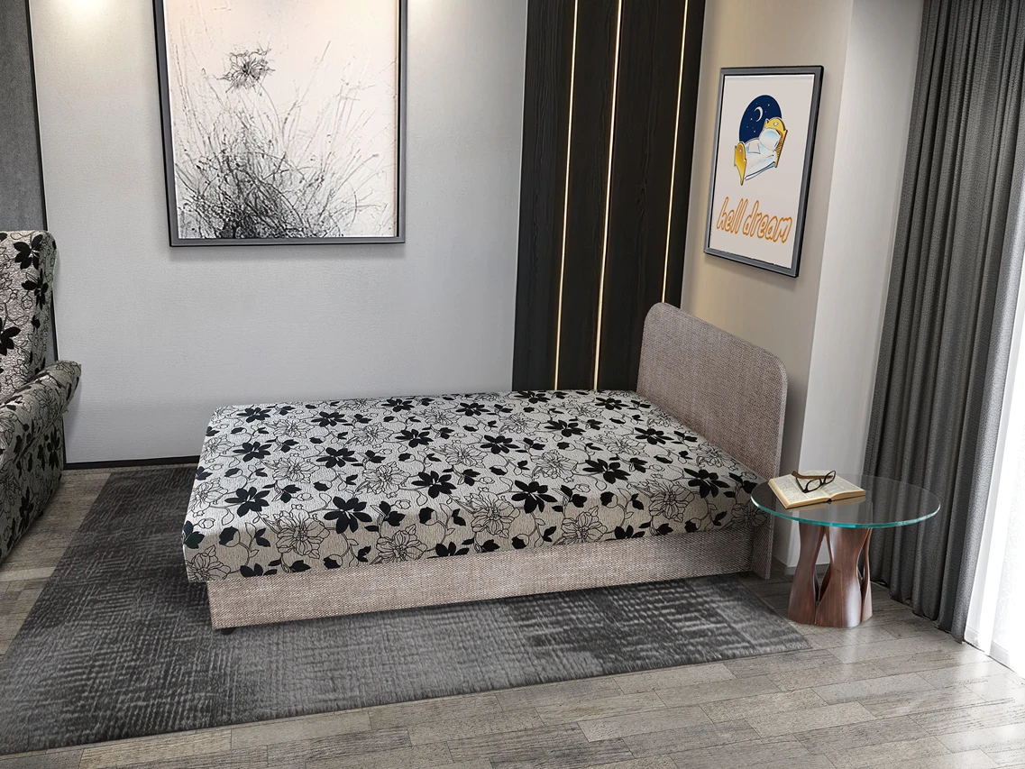 Virág hagyományos heverő világos barna zsákszövet