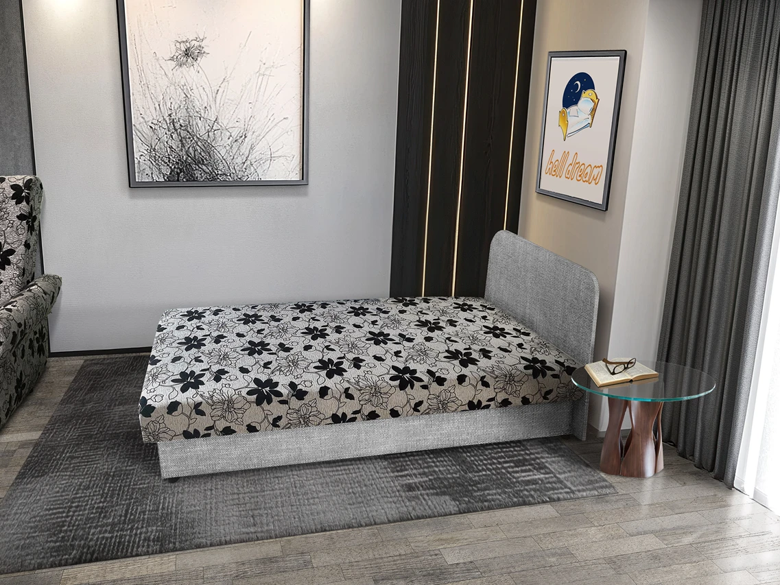 Virág hagyományos heverő világos szürke zsákszövet