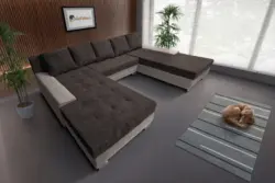 Wixy Giga u alakú kanapé ezüst serlegszürke és mély mályvabarna színben