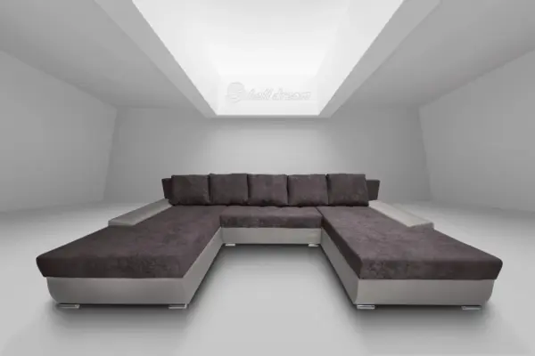 Wixy giga u alakú kanapé ezüst serlegszürke és taupe szürke színben