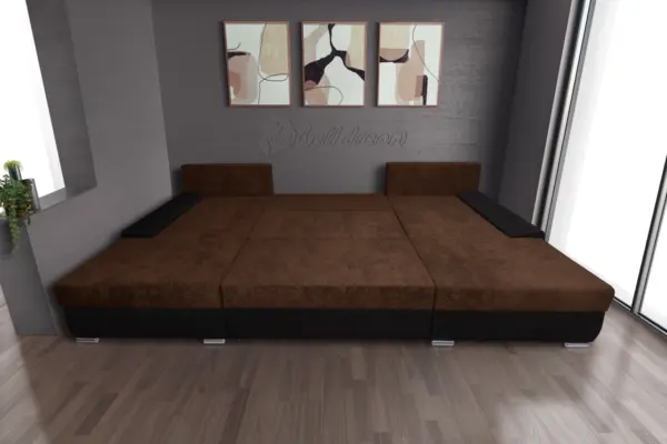 Wixy giga u alakú kanapé fekete és havannabarna színben