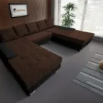 Wixy Giga u alakú kanapé fekete és kóla színben