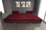 Wixy Giga u alakú kanapé kvarcszürke és antik rubintvörös színben 405 x 225 cm fantasztikus nagy fekvőfelülettel - Image 3