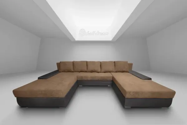 Wixy giga u alakú kanapé kvarcszürke és halvány taupe színben